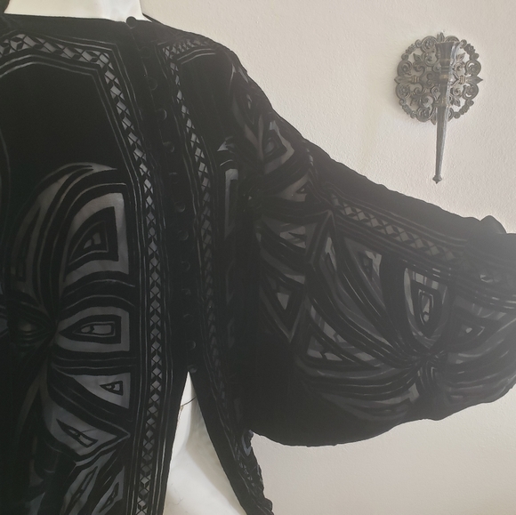 Charles and Patricia Lester couture velvet burnout wrap - Picture 2 of 4